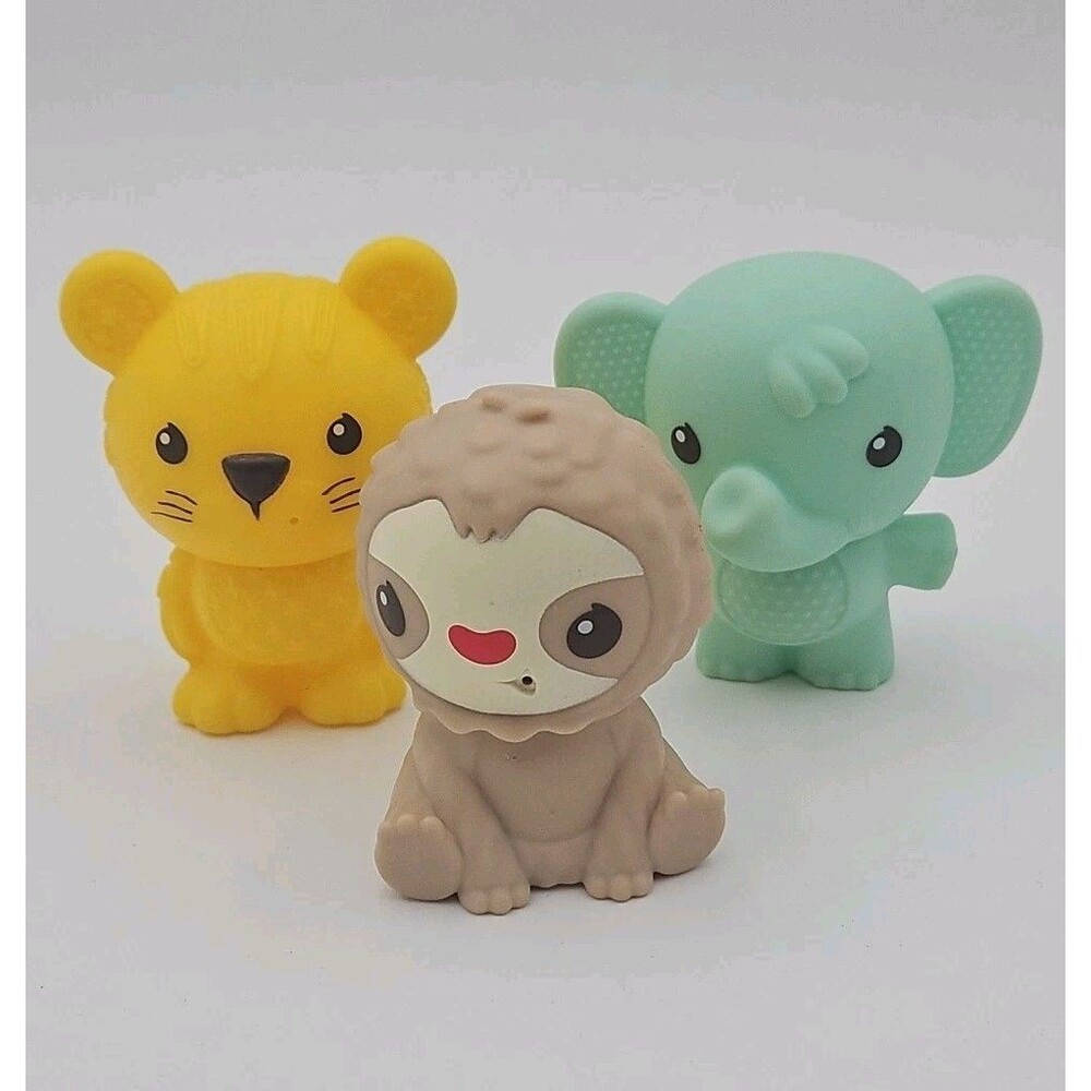 Infantino Rubber Animal Bath Tub Toys 3" - (Mixed Lot of 3)
